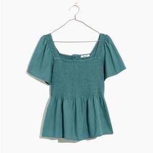 Madewell Lucie Peplum Top in Shale XXS